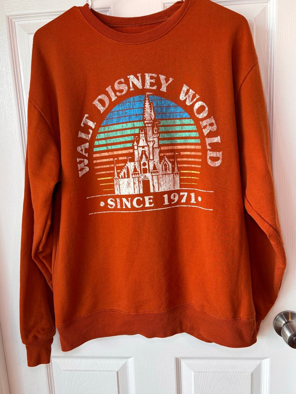 Disney Parks Walt Disney World Men’s Medium Retro Castle Crewneck Sweatshirt